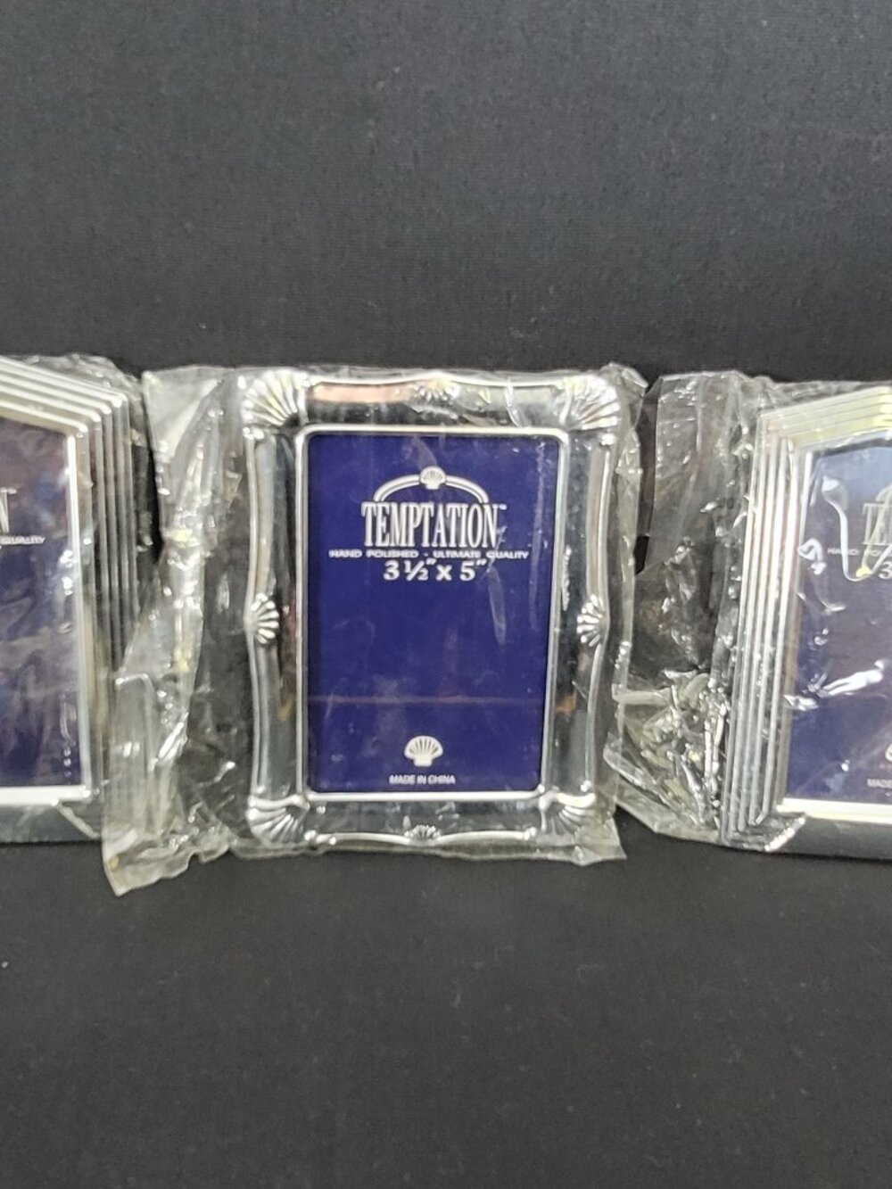 Set of 3 Temptation Silver Tone 3.5x5 Picture Frames New